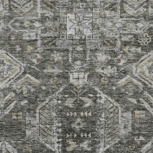 HomeRoots 5' X 8' Washable Pewter & Silver Medallion Area Rug - Perfect for Indoor & Outdoor Spaces, Durable Design 688664