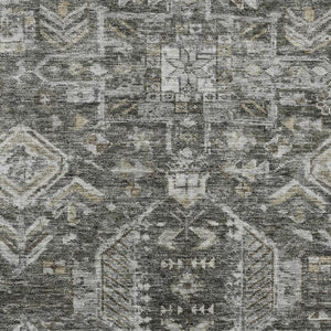 HomeRoots 8' X 10' Elegant Pewter and Silver Medallion Washable Area Rug - Versatile Indoor/Outdoor Decor 688666