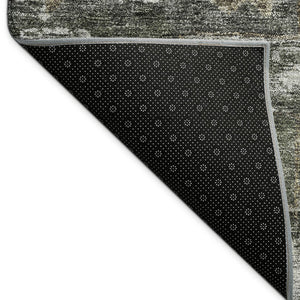 HomeRoots 9' X 12' Pewter & Silver Medallion Rug - Washable, Versatile Indoor/Outdoor Area Rug for All Spaces 688667