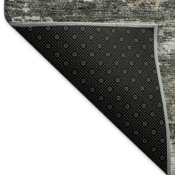 HomeRoots 9' X 12' Pewter & Silver Medallion Rug - Washable, Versatile Indoor/Outdoor Area Rug for All Spaces 688667