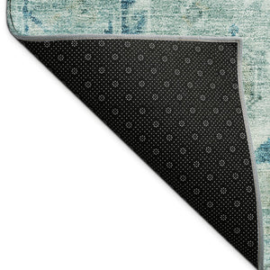 HomeRoots 9' X 12' Aqua & Teal Medallion Washable Area Rug – Durable Indoor/Outdoor Charm for Any Space! 688685
