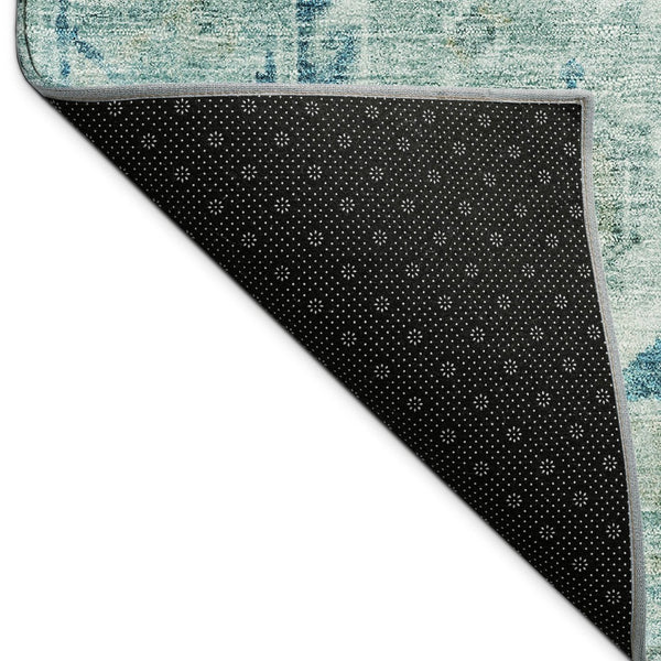 HomeRoots 9' X 12' Aqua & Teal Medallion Washable Area Rug – Durable Indoor/Outdoor Charm for Any Space! 688685