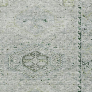 HomeRoots 5' Vibrant Lime Green and Beige Medallion Area Rug – Washable, Durable, Indoor/Outdoor Essential! 688688