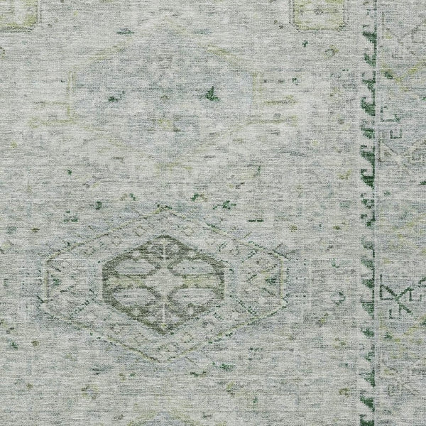 HomeRoots 8' X 10' Durable Lime Green and Beige Medallion Washable Area Rug for Indoor and Outdoor Use 688690