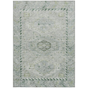 HomeRoots 9' X 12' Lime Green Beige Medallion Rug – Stylish, Washable Indoor/Outdoor Area Rug for Every Space 688691