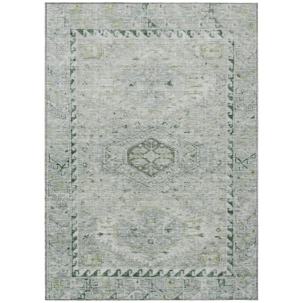 HomeRoots 9' X 12' Lime Green Beige Medallion Rug – Stylish, Washable Indoor/Outdoor Area Rug for Every Space 688691