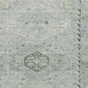 HomeRoots 10' Vibrant Lime Green and Beige Medallion Washable Area Rug for Indoor & Outdoor Living Spaces 688692