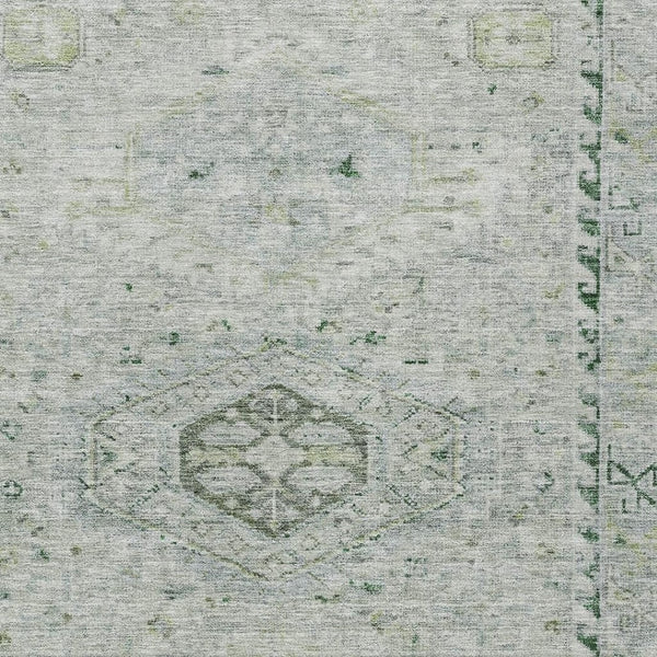HomeRoots 10' Vibrant Lime Green and Beige Medallion Washable Area Rug for Indoor & Outdoor Living Spaces 688692