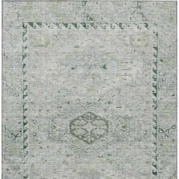 HomeRoots 10' Vibrant Lime Green and Beige Medallion Washable Area Rug for Indoor & Outdoor Living Spaces 688692