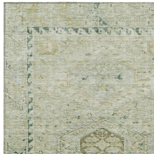 HomeRoots 8' X 10' Sage and Gold Medallion Area Rug - Stylish, Washable, Durable for Indoor & Outdoor Use 688702