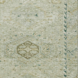 HomeRoots 9' X 12' Sage and Gold Medallion Area Rug – Elegant, Washable Indoor/Outdoor Design for All Spaces 688703