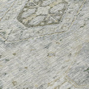 HomeRoots 8' Taupe and Beige Round Medallion Rug - Washable, Durable, Stylish for Indoor and Outdoor Spaces 688713