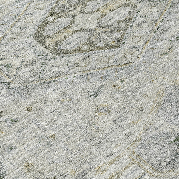HomeRoots 8' Taupe and Beige Round Medallion Rug - Washable, Durable, Stylish for Indoor and Outdoor Spaces 688713