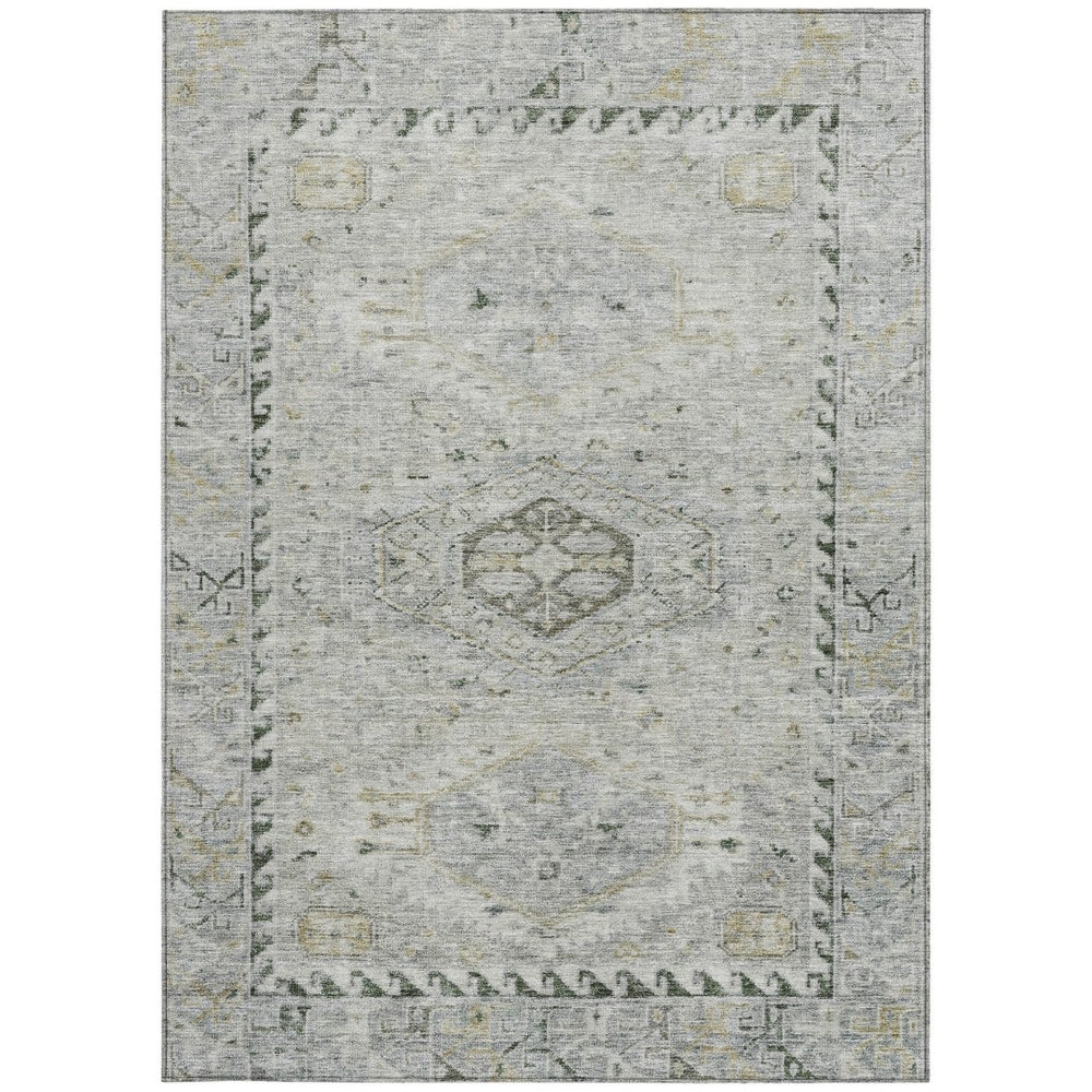HomeRoots 9' X 12' Elegant Taupe & Beige Medallion Indoor/Outdoor Area Rug - Washable & Stain Resistant! 688715