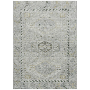 HomeRoots 9' X 12' Elegant Taupe & Beige Medallion Indoor/Outdoor Area Rug - Washable & Stain Resistant! 688715