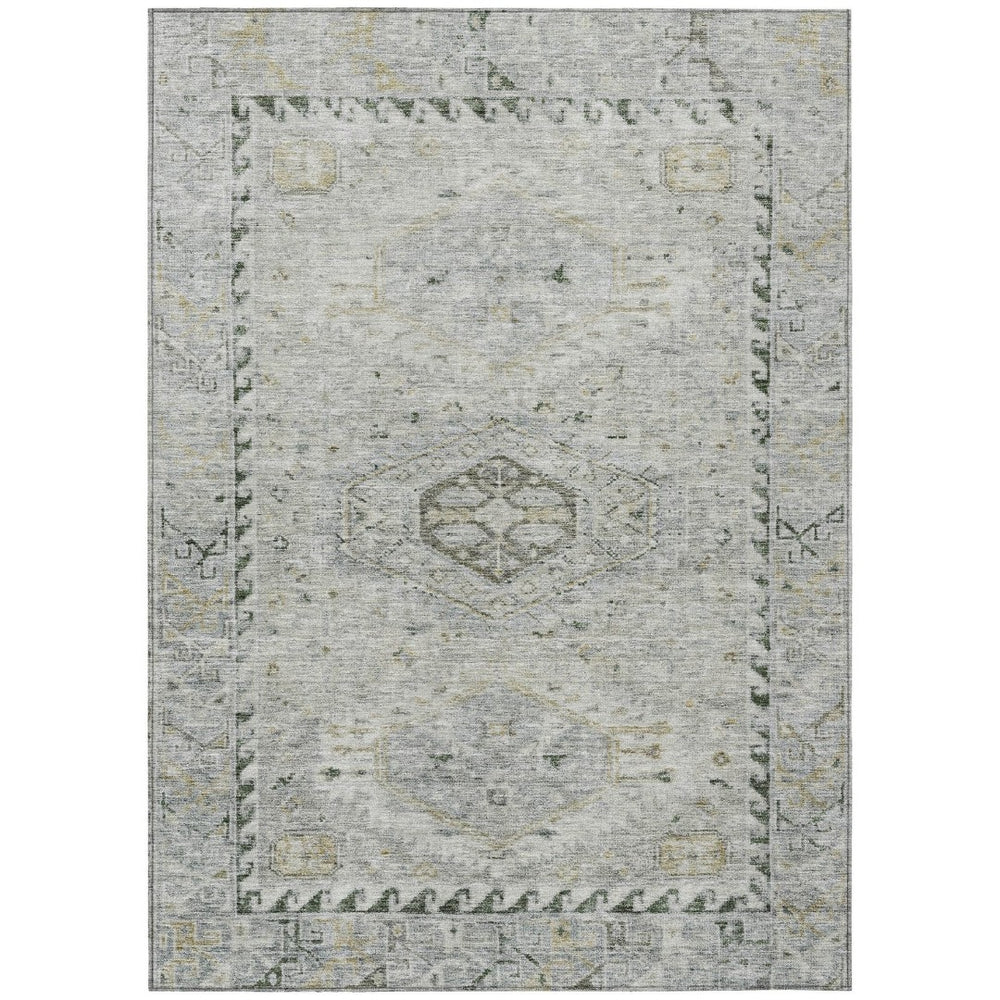 HomeRoots 9' X 12' Elegant Taupe & Beige Medallion Indoor/Outdoor Area Rug - Washable & Stain Resistant! 688715