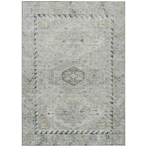 HomeRoots 9' X 12' Elegant Taupe & Beige Medallion Indoor/Outdoor Area Rug - Washable & Stain Resistant! 688715
