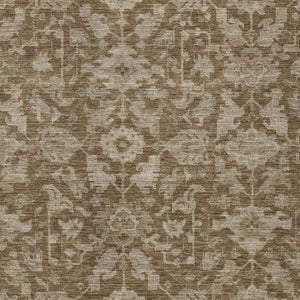 HomeRoots 5' Durable Brown and Beige Floral Washable Area Rug – Ideal for Indoor & Outdoor Spaces, Easy Care 688718