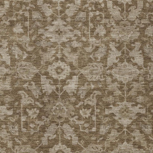 HomeRoots 9' X 12' Elegant Brown and Beige Floral Indoor-Outdoor Area Rug - Washable, Stain-Resistant, Versatile 688721