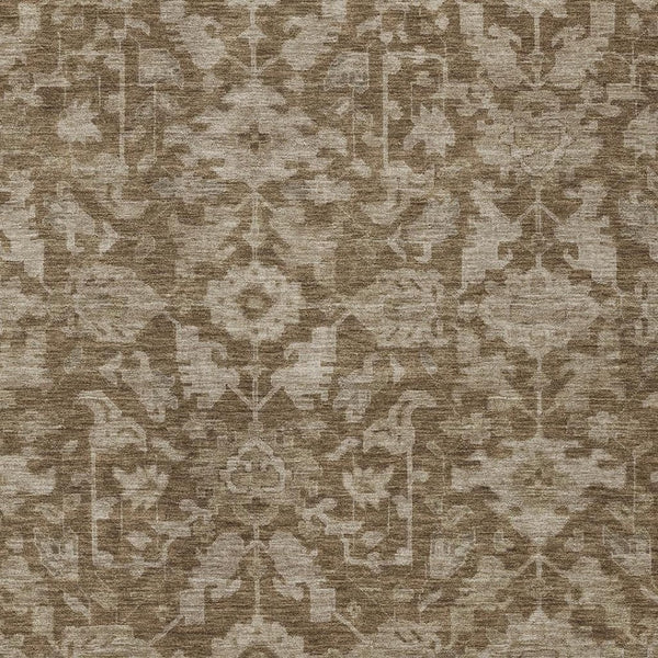 HomeRoots 9' X 12' Elegant Brown and Beige Floral Indoor-Outdoor Area Rug - Washable, Stain-Resistant, Versatile 688721