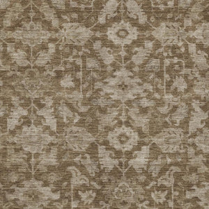 HomeRoots 10' Brown and Beige Floral Washable Area Rug - Durable, Stylish, Indoor/Outdoor Perfect for High-Traffic Spaces 688722