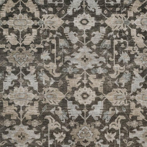 HomeRoots 5' X 8' Chocolate and Gray Floral Area Rug – Machine Washable, Durable for Indoor & Outdoor Use! 688724