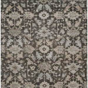 HomeRoots 5' X 8' Chocolate and Gray Floral Area Rug – Machine Washable, Durable for Indoor & Outdoor Use! 688724