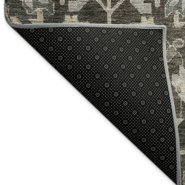 HomeRoots 5' X 8' Chocolate and Gray Floral Area Rug – Machine Washable, Durable for Indoor & Outdoor Use! 688724