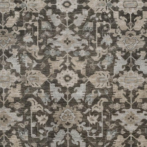 HomeRoots 9' Chocolate and Gray Floral Area Rug - Stylish Washable Indoor/Outdoor Decor for High-Traffic Areas 688727
