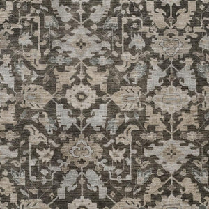 HomeRoots 10' X 14' Chocolate and Gray Floral Area Rug - Durable, Washable Design for Indoor & Outdoor Spaces 688728