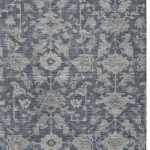 HomeRoots 8' X 10' Denim Blue & Silver Floral Area Rug – Stylish, Washable, Durable for Indoor & Outdoor Use! 688732