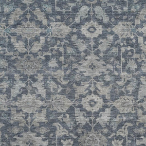 HomeRoots 10' X 14' Stylish Denim Blue Floral Area Rug - Durable, Washable, Ideal for Indoor & Outdoor Use 688734