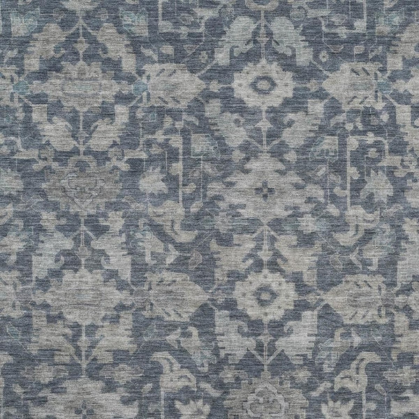 HomeRoots 10' X 14' Stylish Denim Blue Floral Area Rug - Durable, Washable, Ideal for Indoor & Outdoor Use 688734