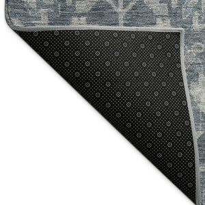 HomeRoots 10' X 14' Stylish Denim Blue Floral Area Rug - Durable, Washable, Ideal for Indoor & Outdoor Use 688734