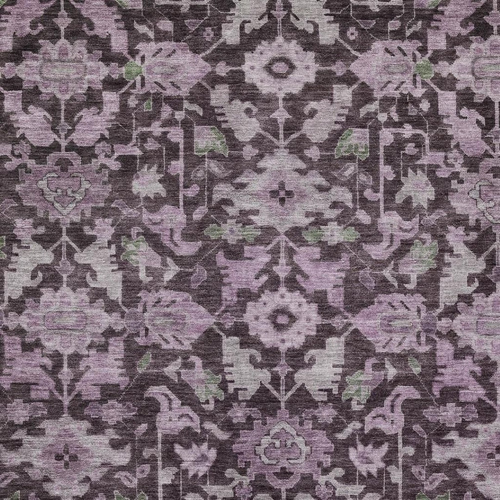 HomeRoots 8' X 10' Eggplant Floral Area Rug - Durable, Washable, Stylish Indoor/Outdoor Design for Any Space! 688738