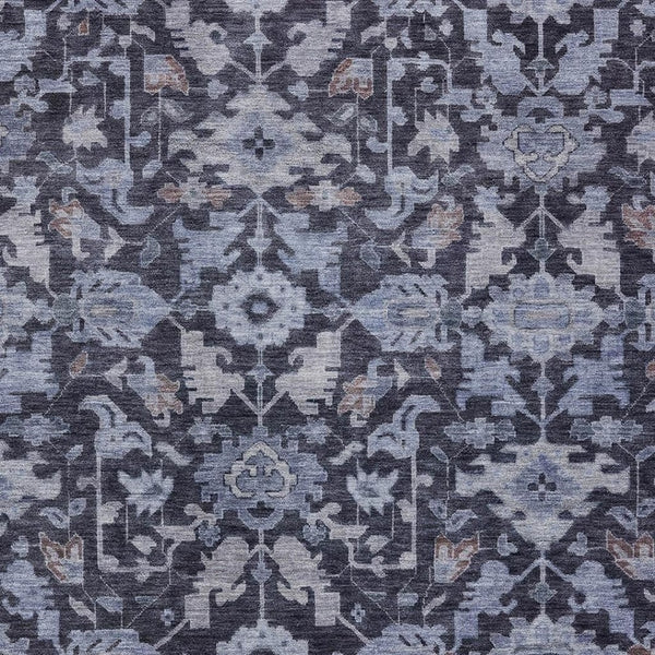 HomeRoots 9' X 12' Navy Blue and Plum Floral Area Rug - Durable, Washable, Stylish for Indoor & Outdoor Use 688745
