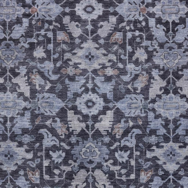 HomeRoots 10' Navy Blue and Plum Floral Area Rug - Stylish, Durable, Washable for Indoor & Outdoor Spaces! 688746