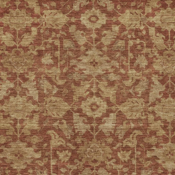HomeRoots 8' X 10' Washable Rust and Beige Floral Area Rug – Durable, Stylish Indoor/Outdoor Solution for Any Space 688756