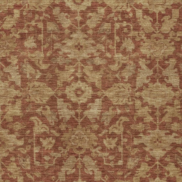 HomeRoots 10' Classic Rust and Beige Floral Washable Area Rug - Durable Indoor/Outdoor Design for All Spaces 688758
