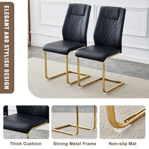 English Elm Table Set With Elegant Glass Top, Imitation Marble Finish & 8 Comfortable Pu Chairs - Perfect For Dining! W1151S04348-GIGA