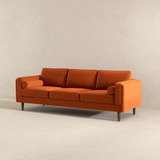 English Elm Ashcroft Furniture - Amber Mid Century Modern Burnt Orange Luxury Modern Velvet Sofa