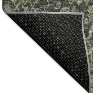 HomeRoots 10' Pewter & Gray Damask Area Rug - Washable, Stain Resistant, Indoor/Outdoor Versatile Design! 688794