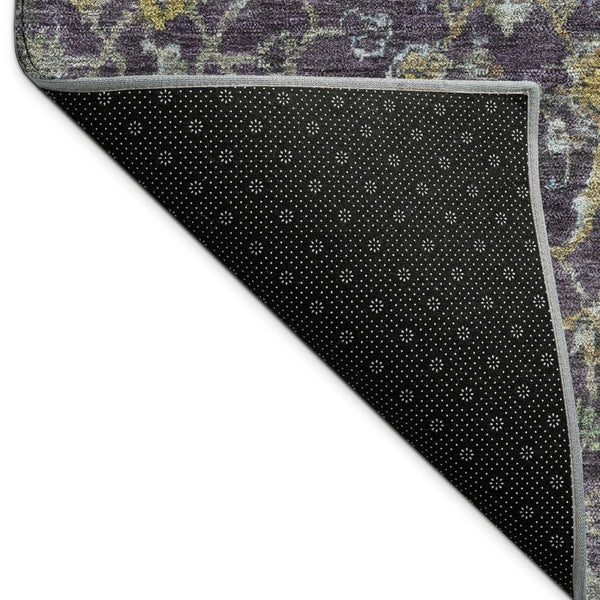 HomeRoots 10' Elegant Plum and Gray Damask Area Rug - Washable, Durable for Indoor & Outdoor Spaces, 10x14 688800