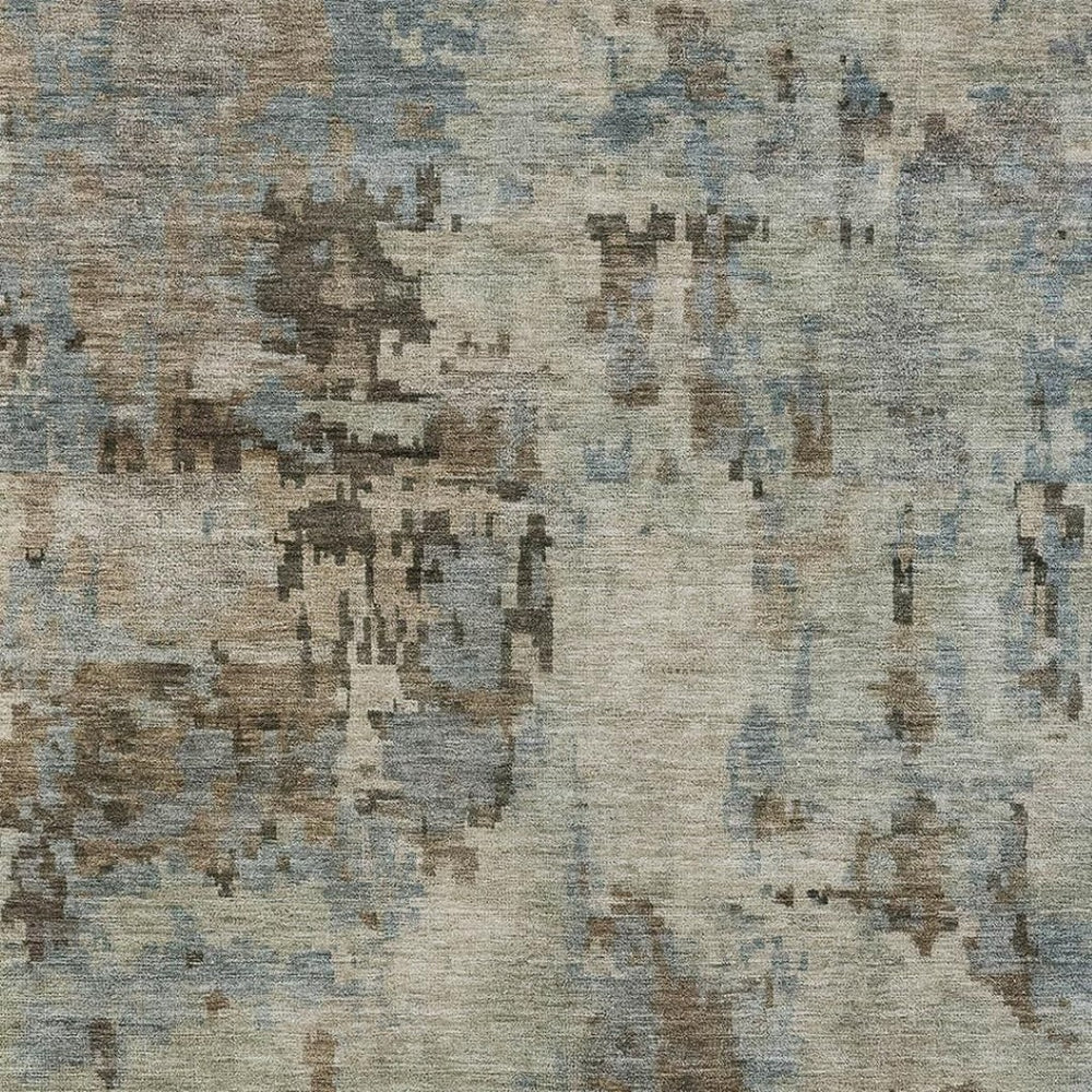 HomeRoots 8' X 10' Washable Indoor/Outdoor Area Rug in Beige, Gray & Chocolate - Stylish, Durable & Versatile 688810