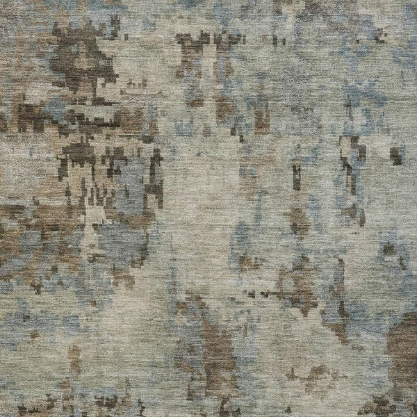 HomeRoots 9' X 12' Abstract Washable Area Rug in Beige, Gray & Chocolate – Versatile Indoor/Outdoor Design! 688811