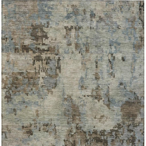 HomeRoots 9' X 12' Abstract Washable Area Rug in Beige, Gray & Chocolate – Versatile Indoor/Outdoor Design! 688811