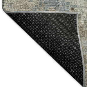 HomeRoots 9' X 12' Abstract Washable Area Rug in Beige, Gray & Chocolate – Versatile Indoor/Outdoor Design! 688811
