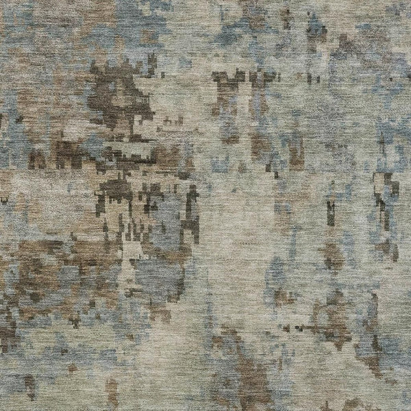HomeRoots 10' Abstract Beige, Gray & Chocolate Area Rug - Washable, Durable for Indoor/Outdoor High Traffic Use 688812