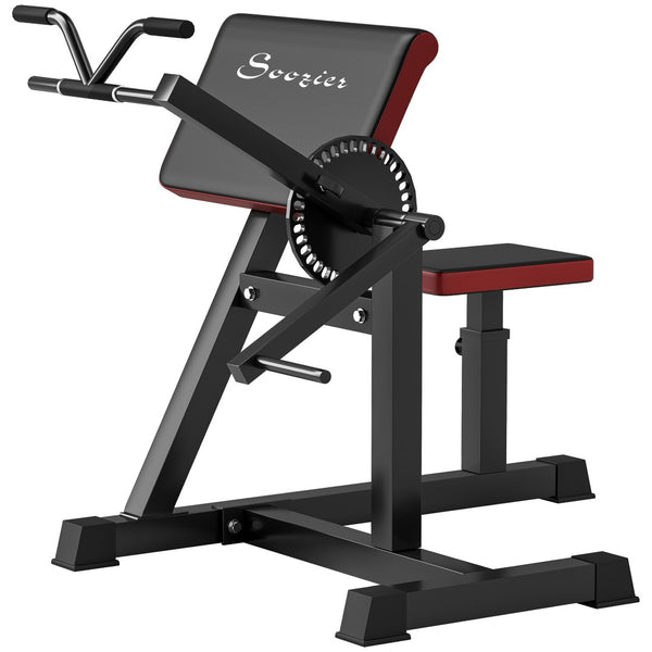 English Elm Soozier Plate Loaded Preacher Curl Bench with Adjustable Seat for Home Gym Training W2225P229140