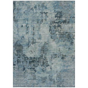 HomeRoots 10' Blue and Gray Abstract Washable Area Rug – Durable Indoor-Outdoor Design for Modern Spaces 688818